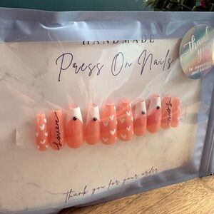 Hand Crafted Coral Press-On Nails